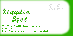klaudia szel business card